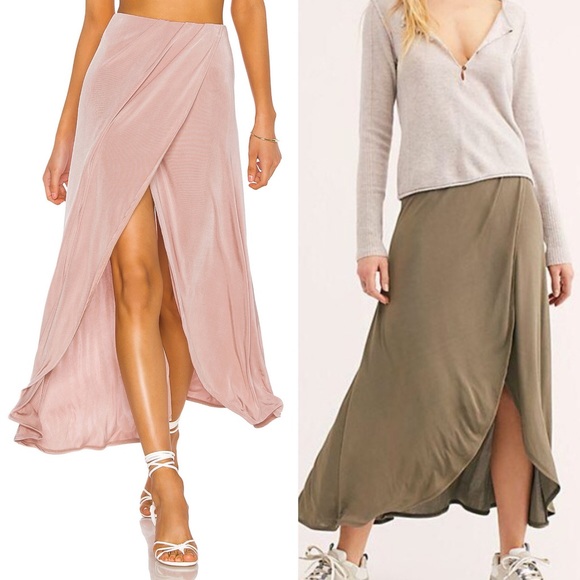 ❤️Free People Pink Smoke And Mirrors Midi Skirt - Picture 3 of 4